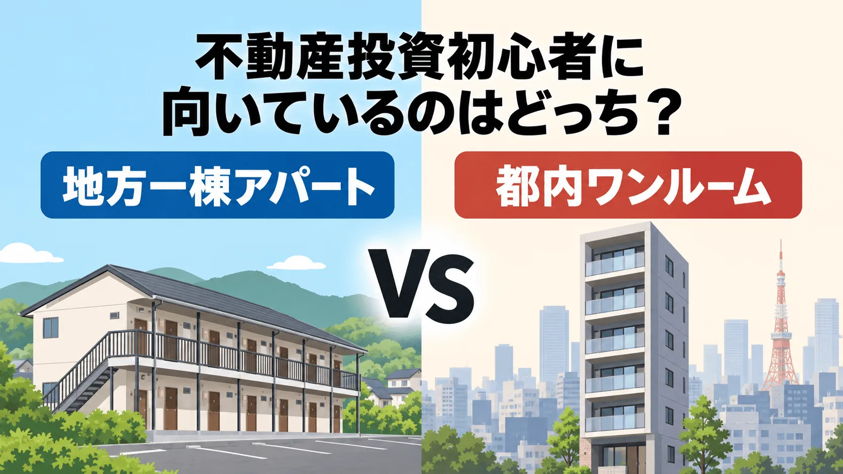 地方アパート対都内ワンルーム比較